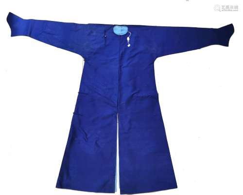 Chinese Blue Embroidered Kesi Summer Robe