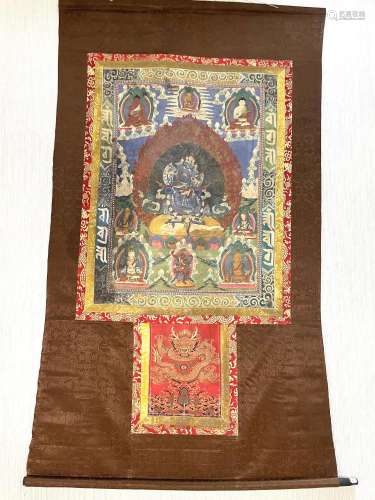 Chinese- Tibetan Painted Thangka