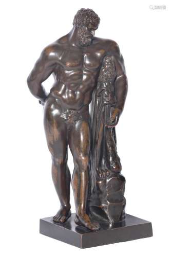 A VICTORIAN BRONZE REDUCTION OF THE FARNESE HERCULES