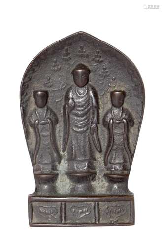 A CHINESE BRONZE PLAQUE