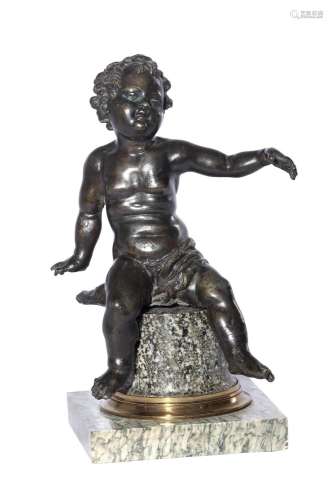 A FRENCH BRONZE PUTTO