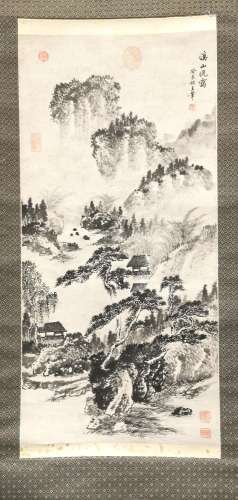 Chinese Painting Scroll -Mountain View