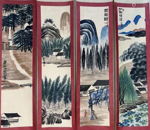 Four Chinese Painting Scrolls