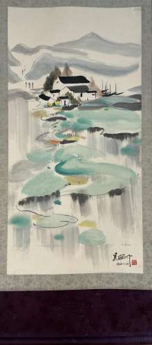 Chinese Painting Scroll of Country View