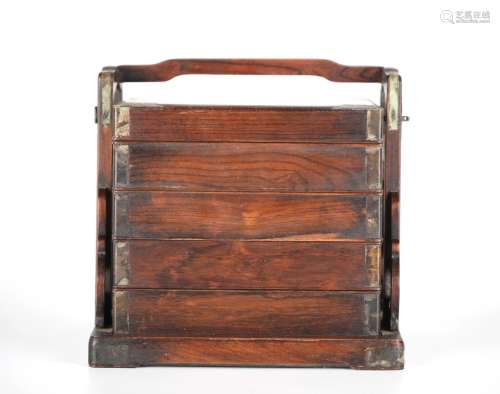 Chinese Huanghuali Wood Food Carrier