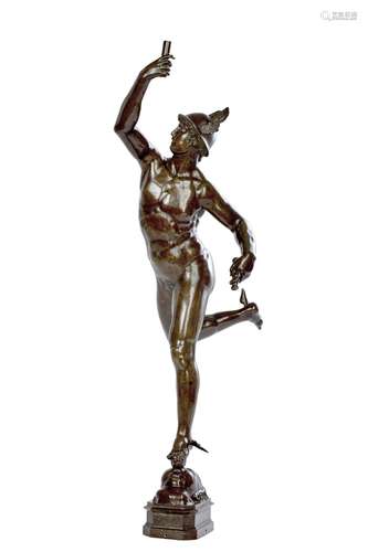 A BRONZE FIGURE OF MERCURY AFTER GIAMBOLOGNA