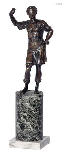 A BRONZE FIGURE OF JULIUS CAESAR