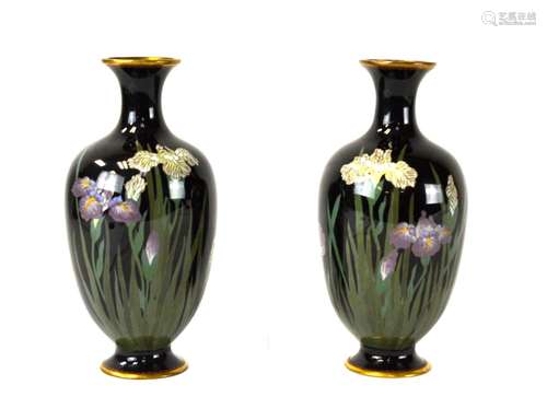 Pr Japanese Art Nouveau Cloisonne Vases