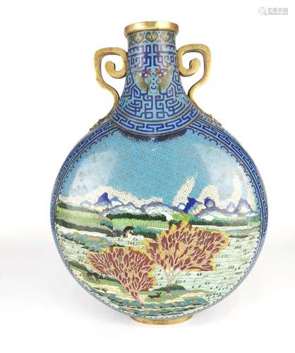 Chinese Cloisonne Moon Flask Vase