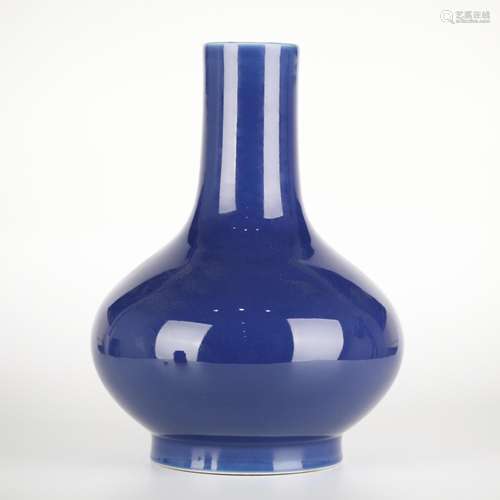 Chinese Blue Glazed Monochrome Vase