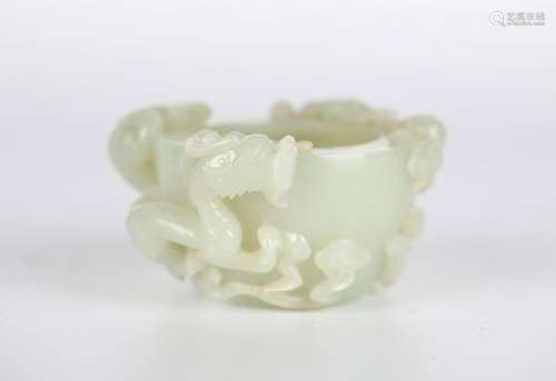 Fine Carved Chinese Jade Brush Washer