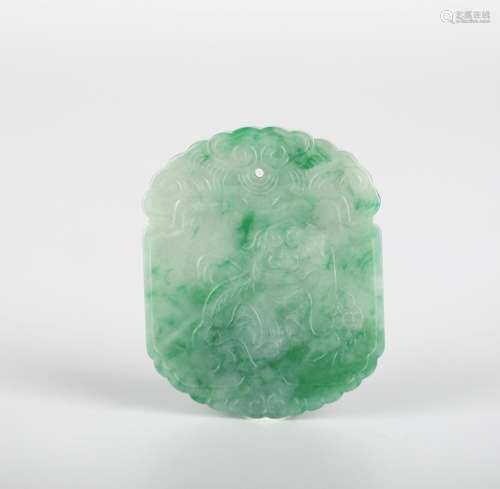 Chinese Green Jadeite Plaque