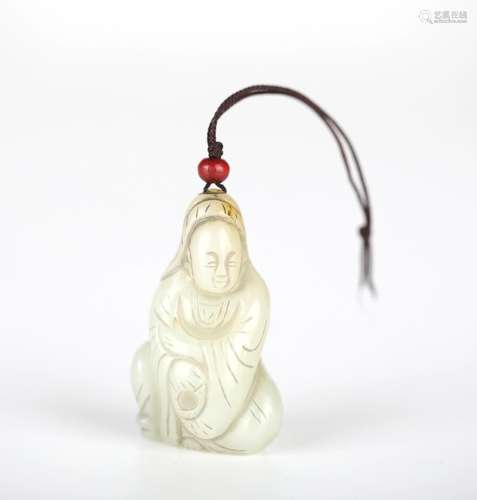 Chinese Carved Jade Figure of Guanyin