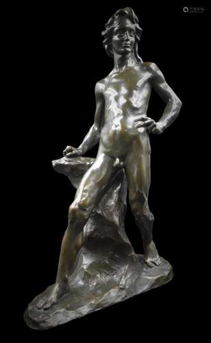 Victor ROUSSEAU (1865-1954)., Devant la vie., Bronze à patin...