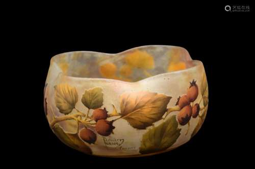 Antonin Daum (1864-1930)., Vase quadrangulaire art nouveau à...