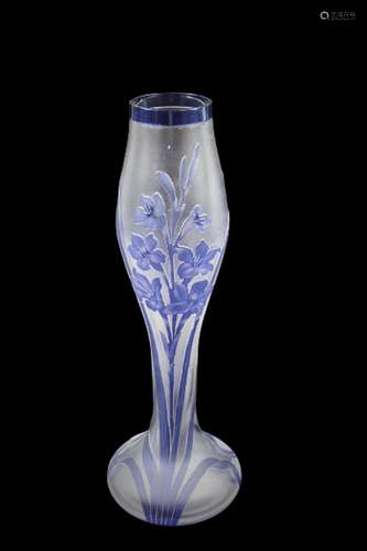 Vase ‘Jonghen’ en cristal du Val Saint Lambert incolore doub...