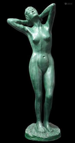 Charles DELPORTE (1928–2012)., Nu féminin. Sculpture en plât...