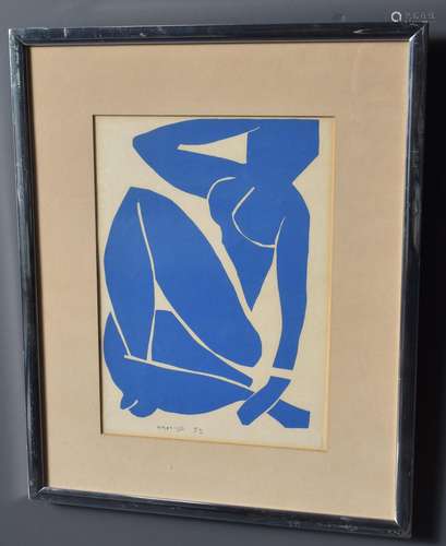 Henry Matisse. D'après., Chromolithographie., Blue Nude...