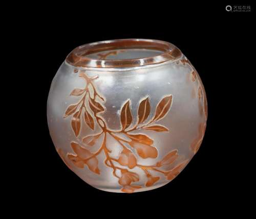 Léon Ledru (1816-1885), Petit vase art nouveau en cristal du...