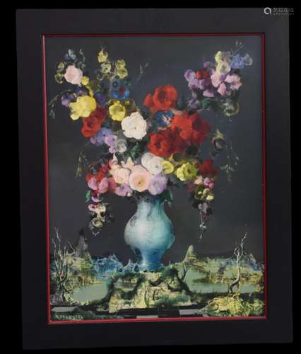 Marcel DELMOTTE ( 1901-1984)., Nature morte au bouquet de fl...