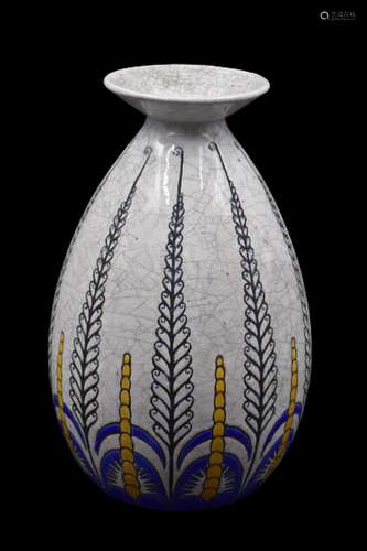 Vase Boch Kéramis art déco., Décor 1049., Ht : 26 cm.