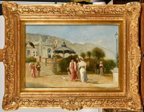 CHARLES FRANCOIS PÉCRUS (1826-1907) Monte-Carlo Huile sur to...