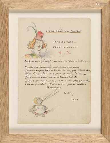LUCIEN METIVET (1863-1932) Tête de Page1918 Aquarelle Monogr...