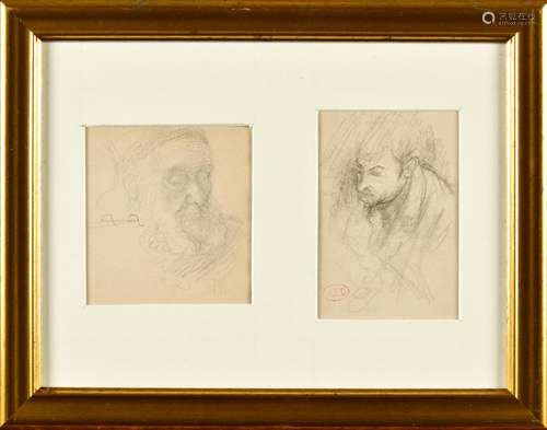 HENRI-EDMOND CROSS (1856-1910) Portraits d’hommes Deux dessi...