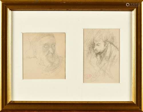 HENRI-EDMOND CROSS (1856-1910) Portraits d’hommes Deux dessi...