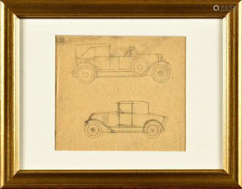 BERNARD BOUTET DE MONVEL (1881-1949) Etudedeux automobiles M...