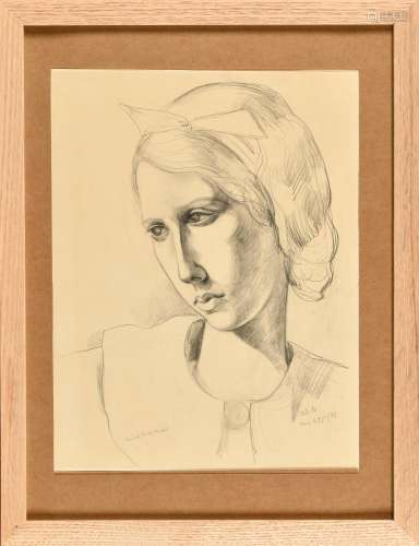 ANDRE MARCHAND (1907-1997) Portrait1935 Dessin à la mine de ...