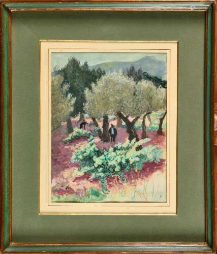 FRANCIS SMITH (1881-1961) Cueilleurs d’olives aux environs d...