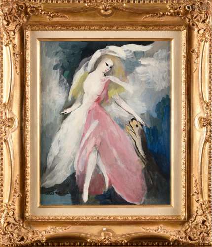 MARIE LAURENCIN (1883-1956) Élégance Huile sur toile Signé e...