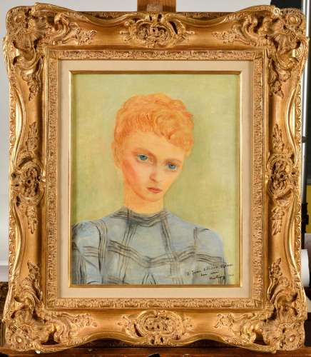 MOISE KISLING (1891-1953) Portrait de Mme Jone Allison Barne...