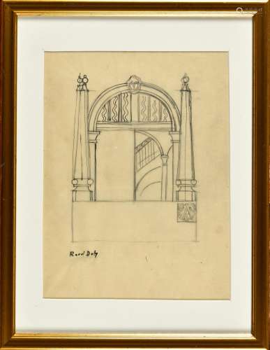 RAOUL DUFY (1877-1953) Le portail Encre de Chine et mine de ...
