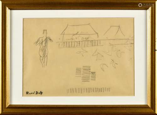 RAOUL DUFY (1877-1953) Les courses Mine de plomb sur papier ...