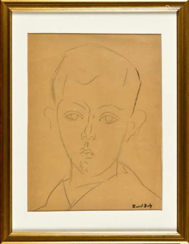 RAOUL DUFY (1877-1953) Portrait de jeune homme Mine de plomb...