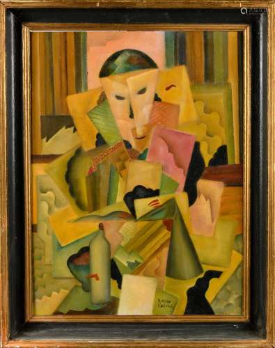 PATRICK LEROY (NÉ EN 1948) Personnage cubiste Huile sur pann...