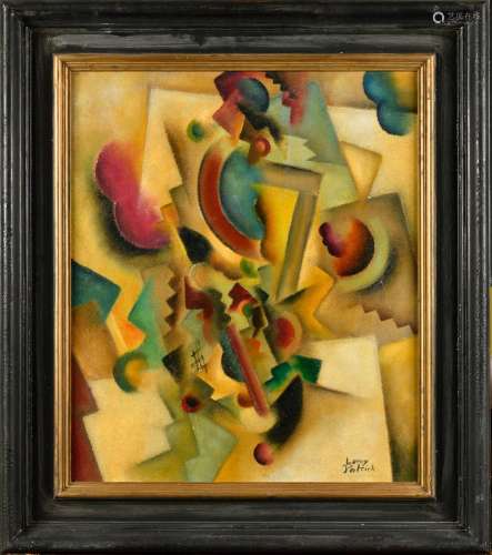 PATRICK LEROY (NÉ EN 1948) Composition cubiste Huile sur pan...