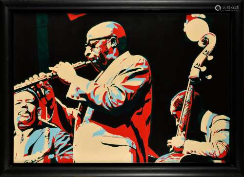 BERNARD RANCILLAC (NE EN 1931) Yusef Lateef Acrylique sur pa...