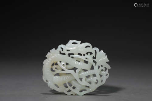 An Openwork Jade Dragon Pendant