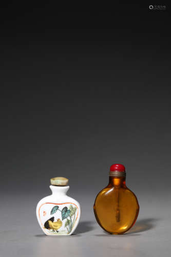 Two Porcelain Snuff Bottles