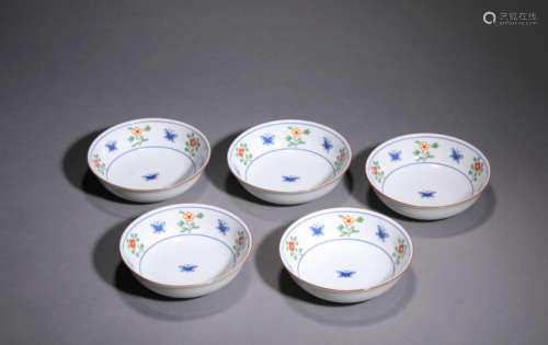 Set of Porcelain Butterfly Plates