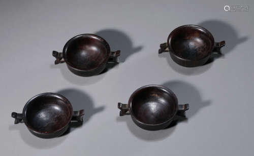 A Set of Four Sandalwood Cups