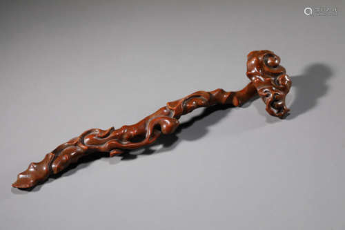 A Carved Boxwood Ruyi Scepter