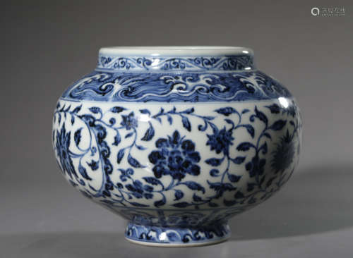 A Blue and White Lotus Jar