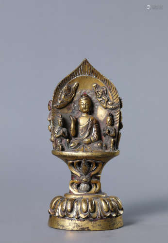 A Gilt Bronze Statue of Buddha