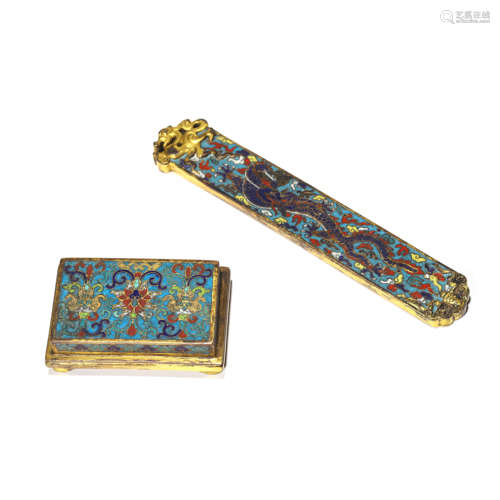 Set of Cloisonné Enamel Scholars’ Items