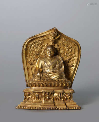 A Gilt Bronze Figure of Guru