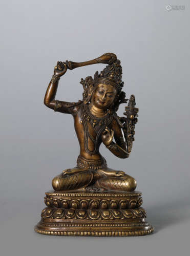 A Bronze Figure of Manjushri